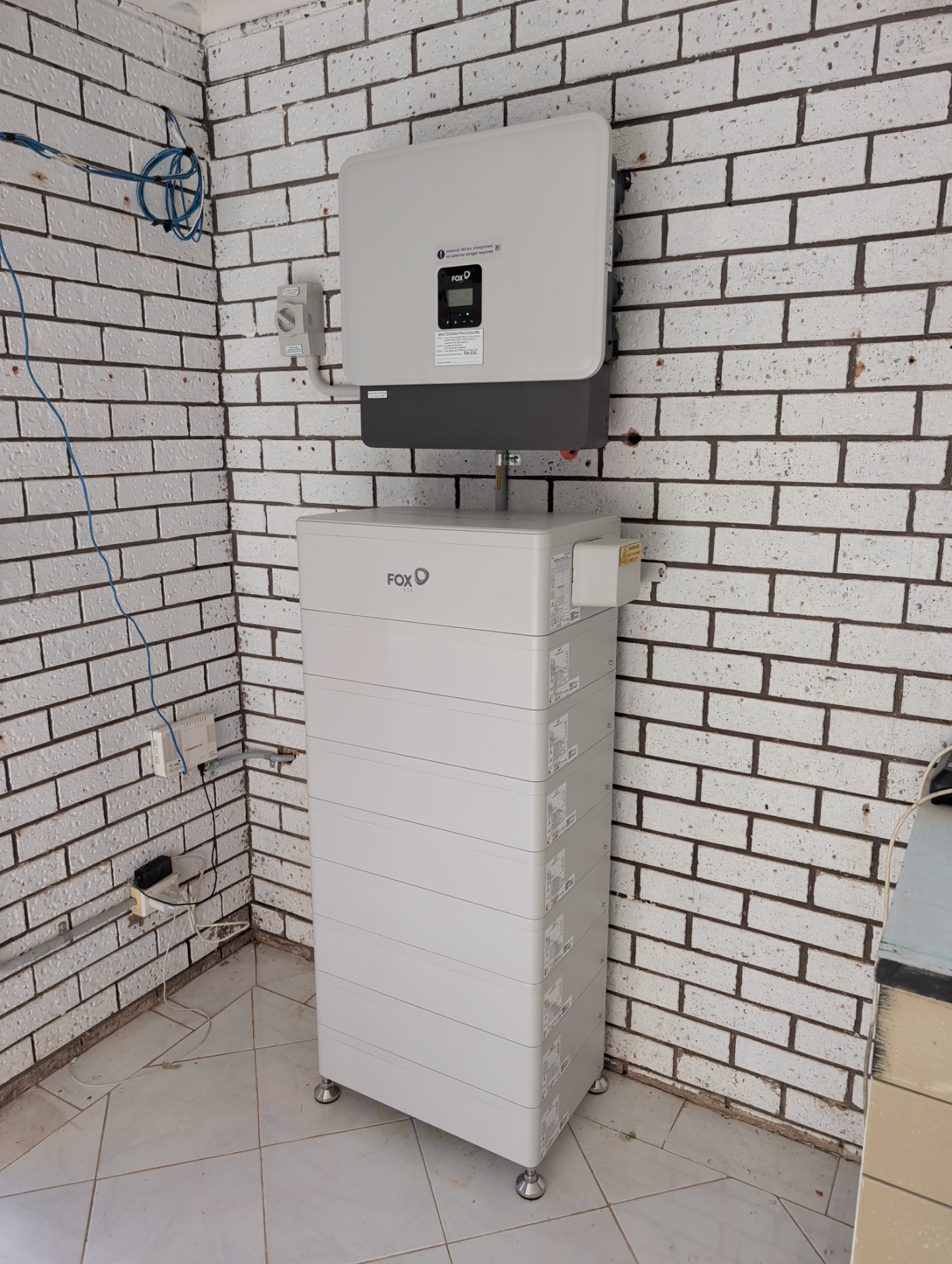 Fox ESS residential solar inverter and battery stack, Sydney home