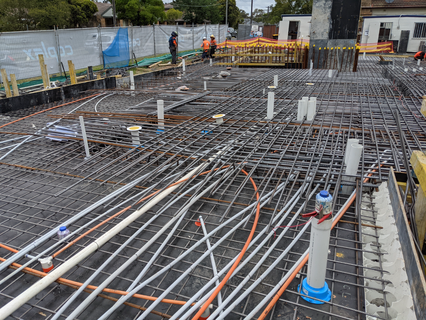 Commercial multi-residential build electrical slab rough-in by FTOZ Electrical, Sydney